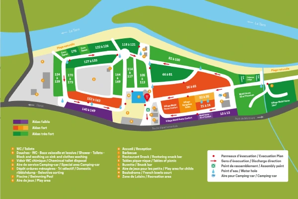 Infographie : création d'un plan pour le camping "Le Pont du Tarn", Florac, Lozère par Julie Mercey, graphiste infographiste en Lozère